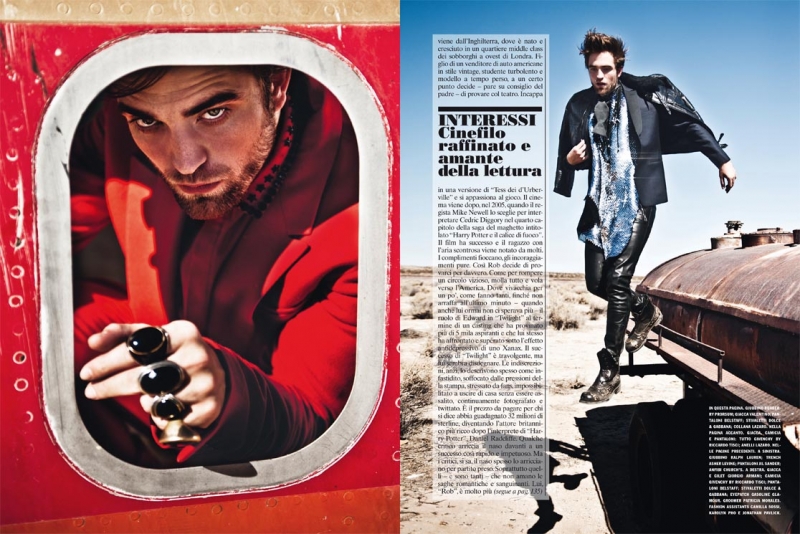 Ultimate Graveyard Mojave Desert - Robert Pattinson Fashion Photoshoot for Luomo Vogue Italia Magazine - Plane Shell and Post-Apocalyptic Cars