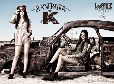 Ultimate Graveyard Mojave Desert Shoot Location - Kendall Jenner & Kylie Jenner Fashion Photoshoot by Nick Saglimbeni for WMB 3D Magazine in post-apocalyptic car