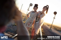 Ultimate Graveyard Mojave Desert Shoot Location - BTS with Kendall Jenner & Kylie Jenner Fashion Photoshoot by Nick Saglimbeni for WMB 3D Magazine on railroad train tracks