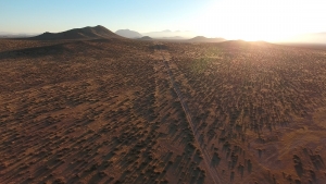 Ultimate Graveyard Drone Aerial Sunset at Mojave Desert Film Location