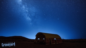 Ultimate Graveyard at night - desert astral photography wtih time-lapse and long exposure at the mojave desert film location