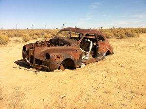 UltimateGraveyard Mojave Desert Photography & Film Location - Rusted Old 2-Door Car