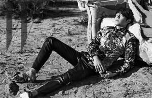 Ultimate Graveyard Mojave Desert Shoot Location - Kim Woo Bin Fashion Photoshoot for W Korea Magazine - Ripped Couch