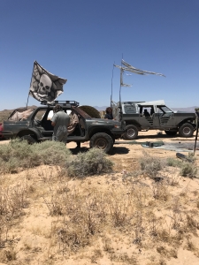 The post-apocalytpic cars of The Game "Westside" music video shoot at UltimateGraveyard.com Mojave Desert Film Location