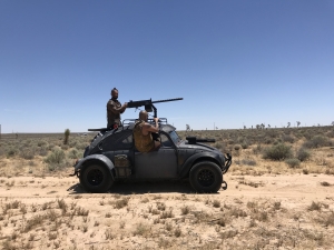 The post-apocalytpic cars of The Game "Westside" music video shoot at UltimateGraveyard.com Mojave Desert Film Location