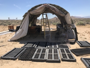 The post-apocalytpic cars of The Game "Westside" music video shoot at UltimateGraveyard.com Mojave Desert Film Location