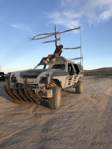 The post-apocalytpic cars of The Game "Westside" music video shoot at UltimateGraveyard.com Mojave Desert Film Location